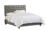 540BEDLINGRY Linen Gray Tufted Twin Bed