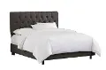541BEDLINCHAR Linen Charcoal Tufted Full Bed