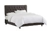 543BEDLINCHAR Linen Charcoal Tufted King Size Bed