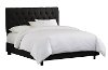542BEDLINBLK Linen Black Tufted Queen Bed