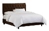 540BEDLINCHOC Linen Chocolate Tufted Twin Bed