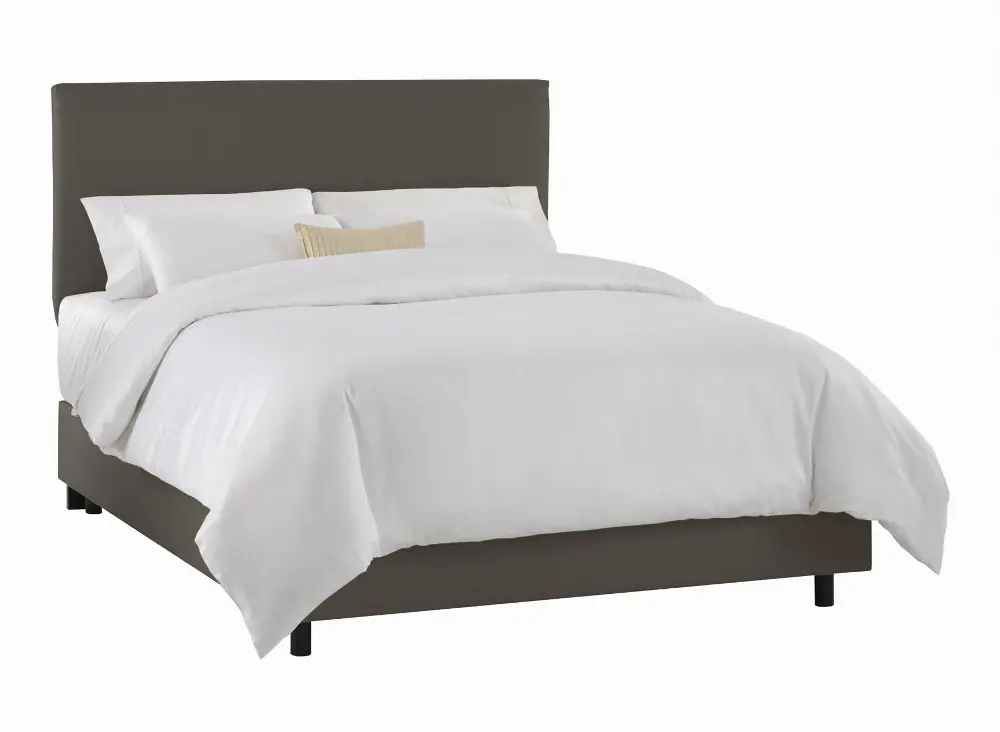 730BEDTWGRY Twill Gray Slipcover Twin Bed -1