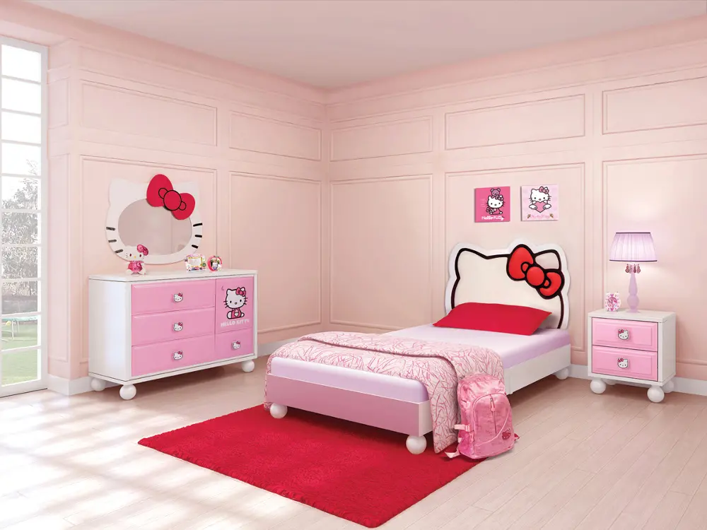 Hello Kitty 4 Piece Twin Bedroom Set-1