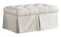 2902SKSHTGPARCH Shantung Parchment Skirted Storage Bench