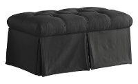 2902SKSHTGBLK Shantung Black Skirted Storage Bench