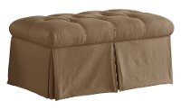 2902SKSHTGKHK Shantung Khaki Skirted Storage Bench