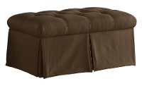 2902SKSHTGCHOC Shantung Chocolate Skirted Storage Bench