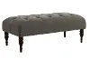 3025LINGRY Brittany Linen Gray Tufted Top Bench