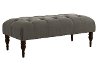 3025LINGRY Linen Gray Tufted Top Bench