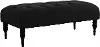 3025LINBLK Brittany Linen Black Tufted Top Bench- Skyline Furniture
