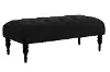 3025LINBLK Brittany Linen Black Tufted Top Bench