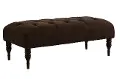 3025LINCHOC Brittany Linen Chocolate Tufted Top Bench