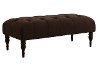3025LINCHOC Linen Chocolate Tufted Top Bench
