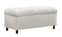 7125STPRWHT Premier White Tufted Storage Bench