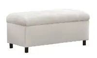 7125STPRWHT Premier White Tufted Storage Bench