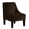 72-1VCHOC Velvet Chocolate Swoop Arm Chair