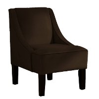 72-1VCHOC Velvet Chocolate Swoop Arm Chair
