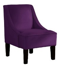 72-1VAUB Velvet Aubergine Swoop Arm Chair