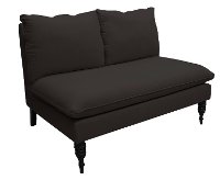 5106LINBLK Linen Black Armless Loveseat