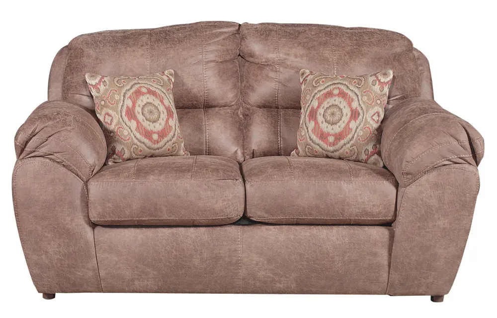 Casual Contemporary Silt Brown Loveseat - Ulyses-1
