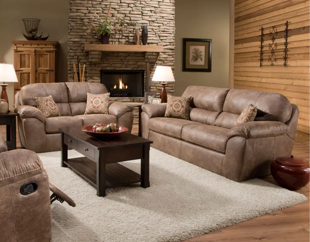 Casual Contemporary Brown Sofa and Loveseat Group - Ulyses-1
