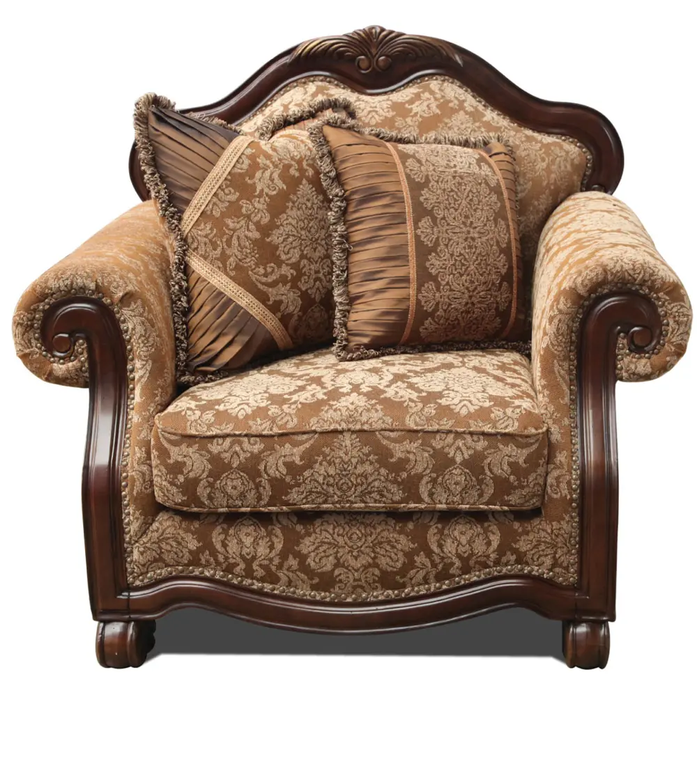Regal 47 Inch Brown Upholstered Chair-1