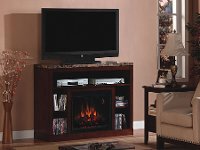 48 Inch Twin Star Birch TV Stand and Fireplace Mantel - Adams