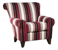 Classic Red, Black, & White Striped Chair - Seaside