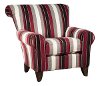 Classic Red, Black, and White Striped Chair - Seaside