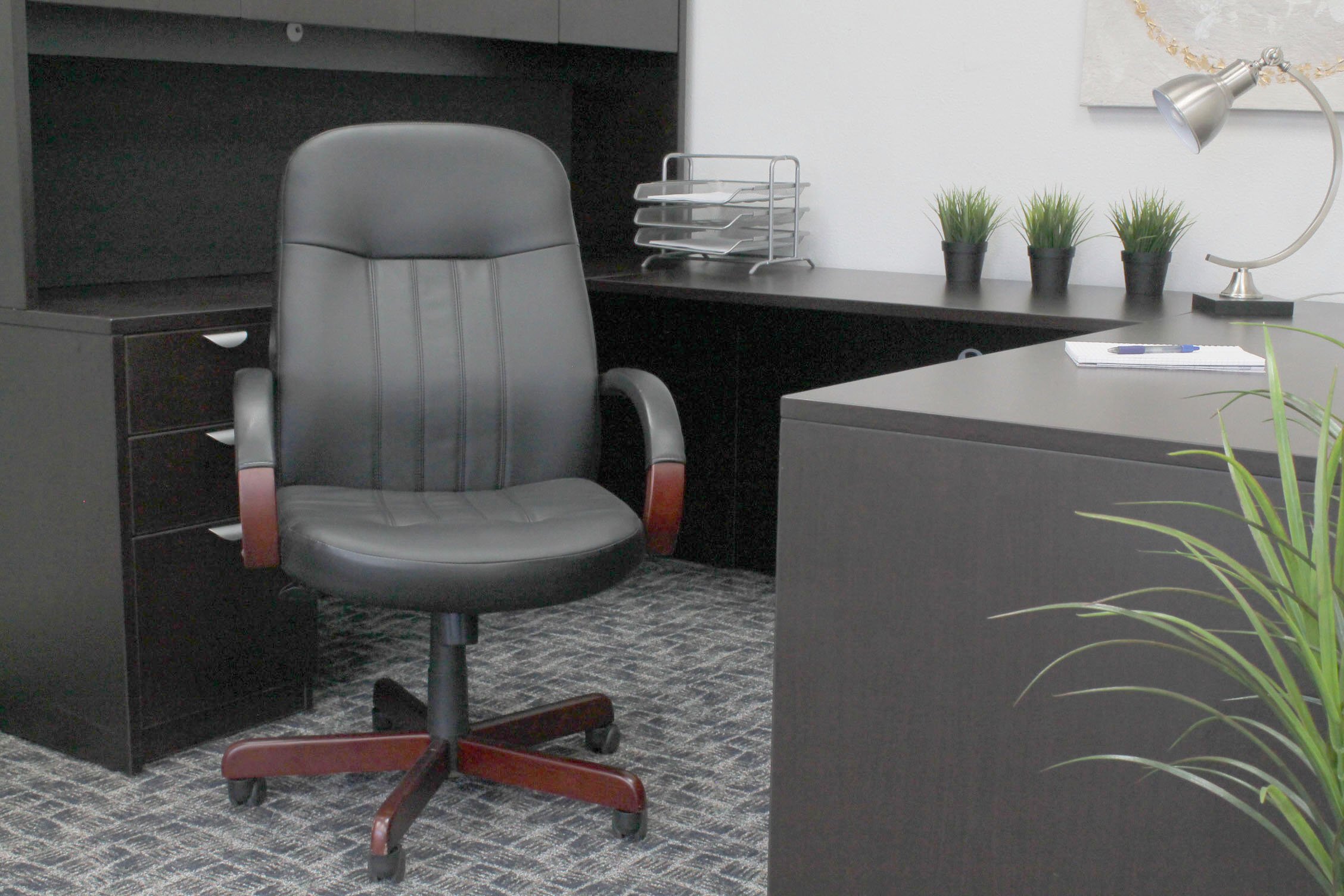 LeatherPlus Black Office Chair-2