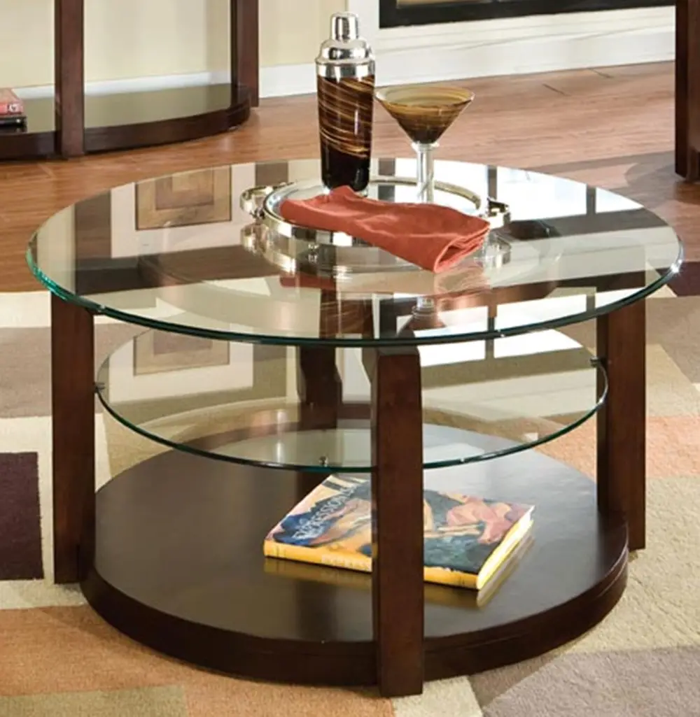 Round Glass Top Coffee Table - Coronado-1