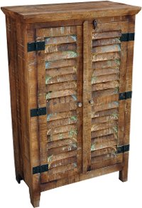 Guru Natural Recycled Wood Tall Shutter Cabinet