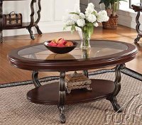 Oval Glass Top Coffee Table - Bravo