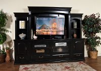 6 Piece Black Entertainment Center - Laguna