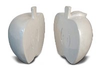 White Apple Bookend Pair