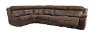 Brown Microfiber 5 Piece 2x Power Reclining Sectional - Denver-2
