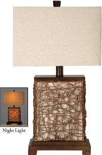 Wood Ratan Table Lamp