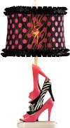 Black Slipper and Dots Desk Lamp