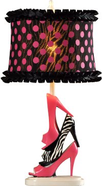 Black Slipper and Dots Desk Lamp