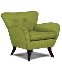 Elnora 33 Inch Green Upholstered Accent Chair