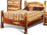 Natural Pine Rustic King Size Bed - Tahoe