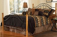 164BQR Casual Rustic Metal & Oak Queen Bed - Winsloh