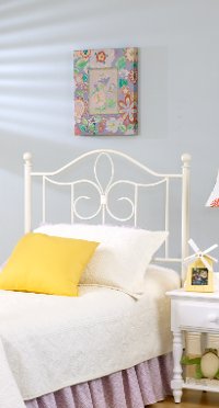 1354HTWMR White Metal Twin Headboard - Westfield