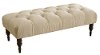 3025VBKWT Velvet Buckwheat Tufted Top Bench