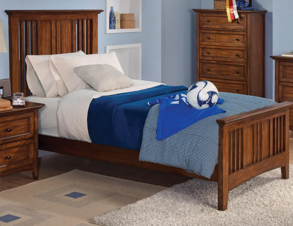 Logan Spice Twin Panel Bed-1