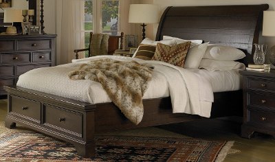 Mahogany Queen Storage Bed - Bayfield