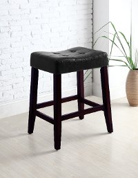 Black and Espresso Saddle Counter Height Stool