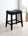 Black and Espresso Saddle Counter Stool