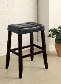 Black and Espresso Saddle Bar Stool