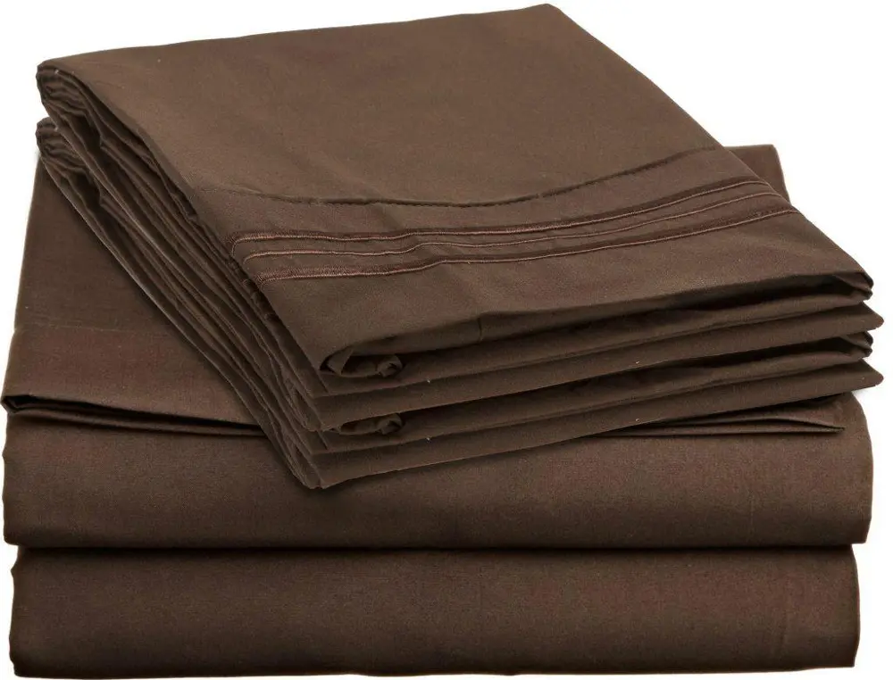 Chocolate Brown 600 Thread Count Egyptian Cotton Cal-King Sheet Set-1